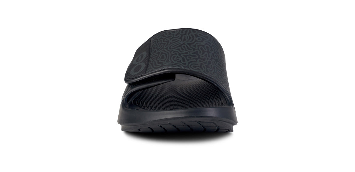 Men's OOahh Sport Flex Sandal - Black Labyrinth – OOFOS