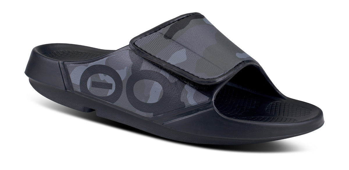 Women's OOahh Sport Flex Sandal - Black Camo – OOFOS